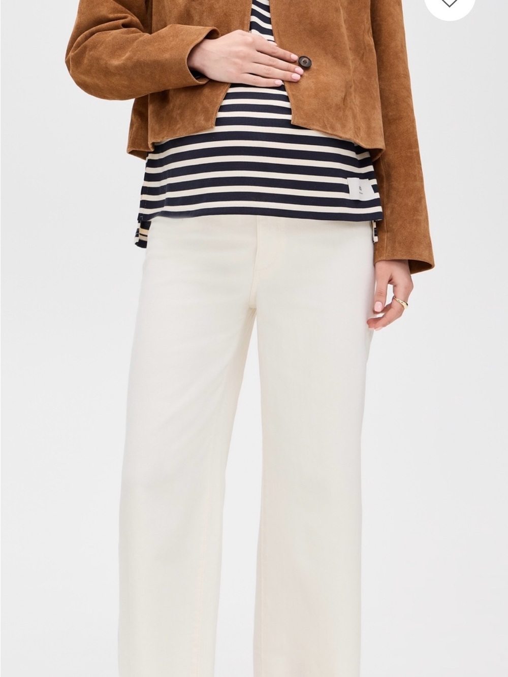 DL1961 Hepburn High Rise Wide Leg Maternity Jeans Size 26 (Cream/White)